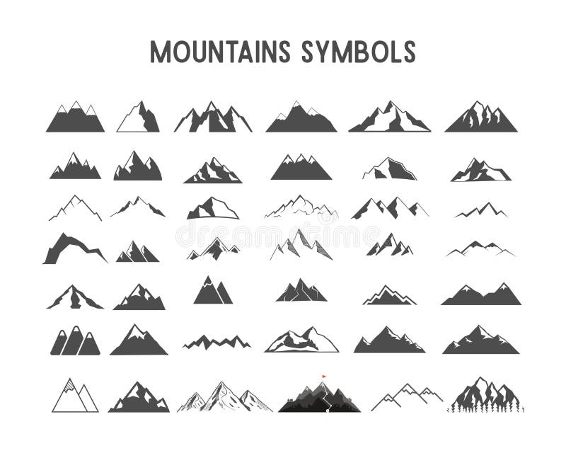 Berg vectorvormen en elementen voor verwezenlijking uw eigen openluchtetiketten, wildernis retro flarden, avonturenwijnoogst royalty-vrije illustratie Berg vectorvormen en elementen voor verwezenlijking uw eigen openluchtetiketten, wildernis retro flarden, avonturenwijnoogst royalty-vrije illustratie