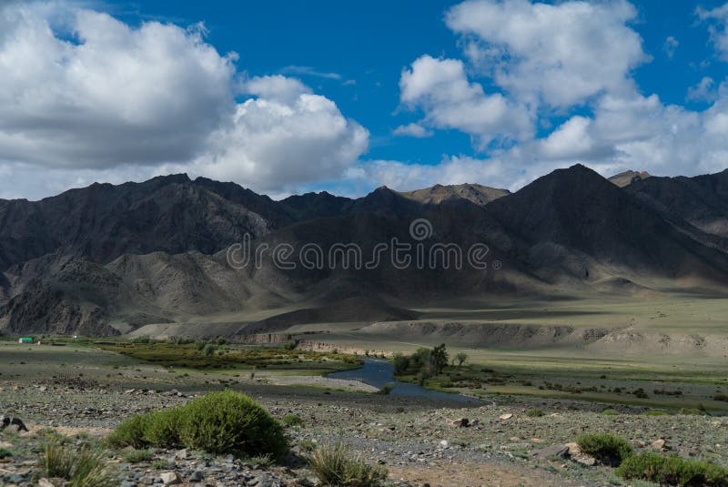 mountain view in the mongolian desert. High quality photo. mountain view in the mongolian desert. High quality photo