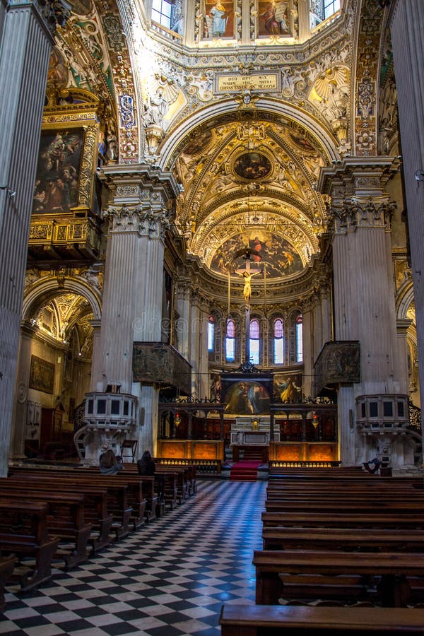 Interior of the church Santa Maria Maggiore in Bergamo, Italy royalty free stock image Interior of the church Santa Maria Maggiore in Bergamo, Italy royalty free stock image