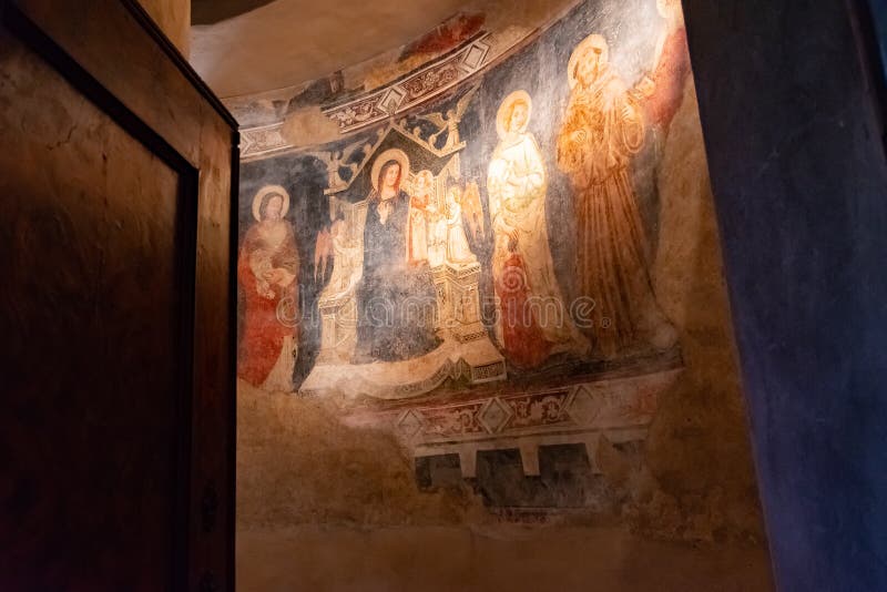 Bergamo, Lombardy, Italy - Jan 25 2019: Interior of Basilica di Santa Maria Maggiore Saint Mary Major. The Cathedral is Romanesque stock photos Bergamo, Lombardy, Italy - Jan 25 2019: Interior of Basilica di Santa Maria Maggiore Saint Mary Major. The Cathedral is Romanesque stock photos