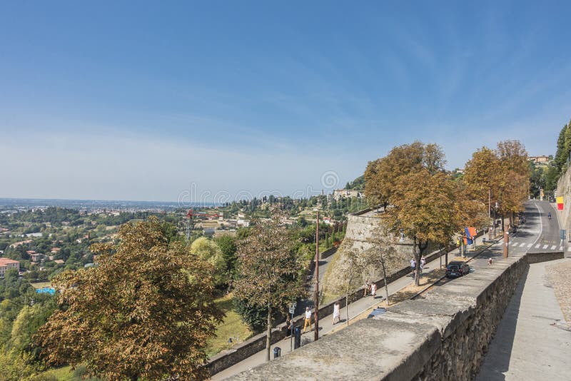 Bergamo , View from Old city. stock images Bergamo , View from Old city. stock images