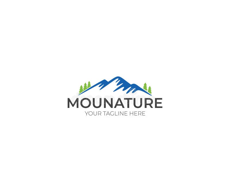 Mountains Logo Template. Nature and Forest Vector Design. Landscape Illustration. Mountains Logo Template. Nature and Forest Vector Design. Landscape Illustration