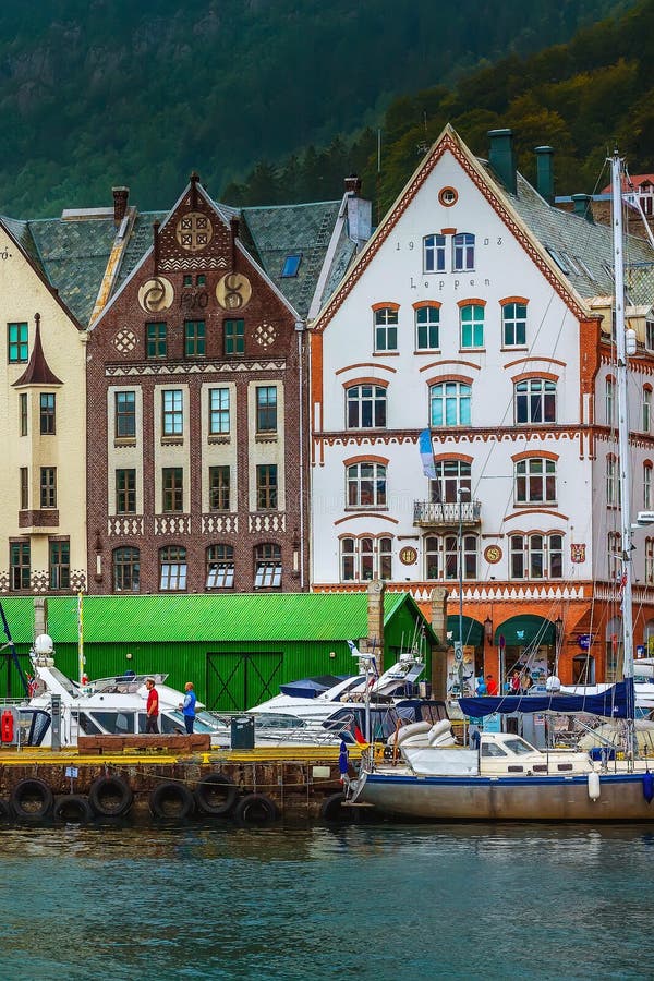Bergen, Norway City Center View With Bryggen Editorial Stock Photo ...