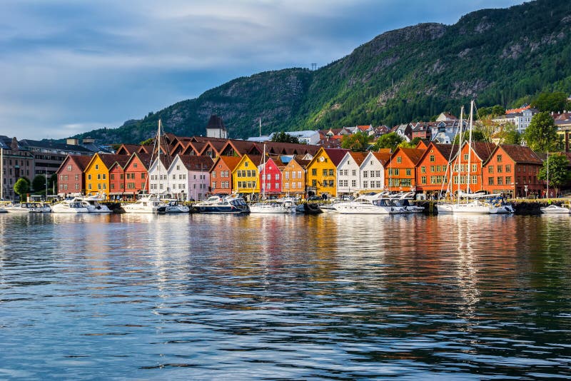 bergen Norway Widok dziejowi budynki w Bryggen- Hanseat fotografia stock bergen Norway Widok dziejowi budynki w Bryggen- Hanseat fotografia stock