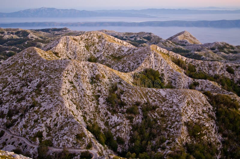 Bergen van het nationale park van Biokovo in Kroatië