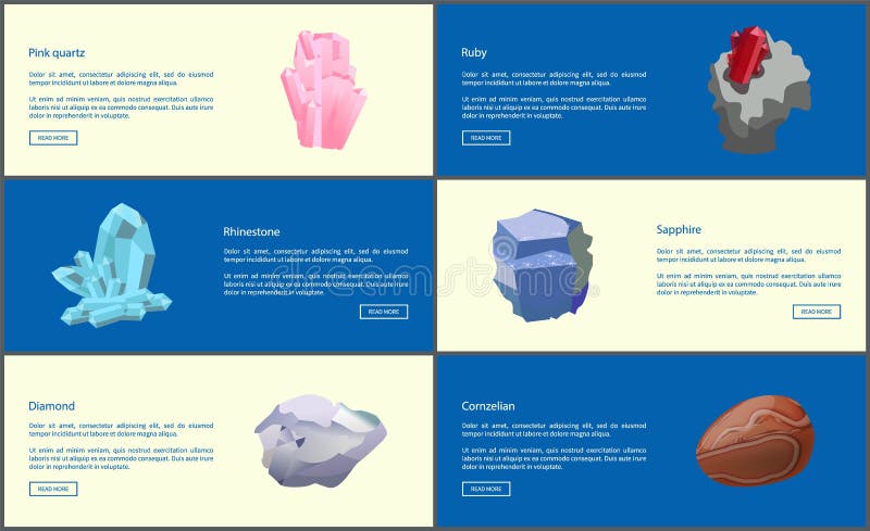 Bergkristallkarneolkvarts Ruby Diamond Sapphire vektor illustrationer Bergkristallkarneolkvarts Ruby Diamond Sapphire vektor illustrationer