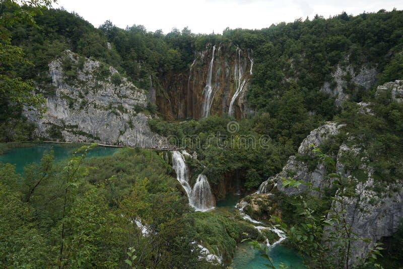 Bergmeer Plitvice in Kroatië royalty-vrije stock foto's Bergmeer Plitvice in Kroatië royalty-vrije stock foto's