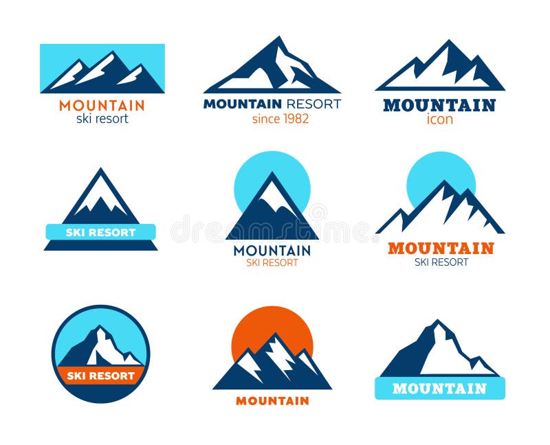 Bergpictogrammen - Symbolen vector illustratie Bergpictogrammen - Symbolen vector illustratie
