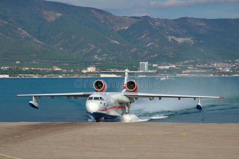Beriev -200 amfibievliegtuig royalty-vrije stock afbeelding Beriev -200 amfibievliegtuig royalty-vrije stock afbeelding