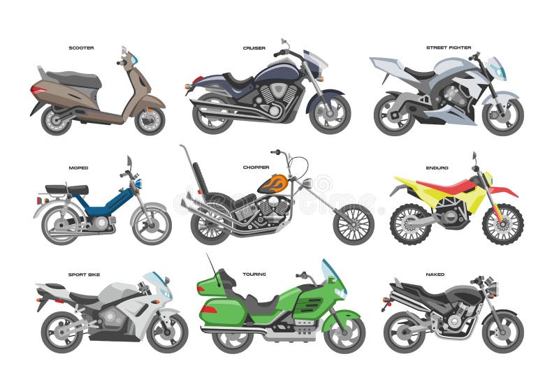 Berijden de motorfiets vectormotor of de bijl en de autorijdencyclus het motorrijdenreeks van de vervoerillustratie van autopedmo royalty-vrije illustratie Berijden de motorfiets vectormotor of de bijl en de autorijdencyclus het motorrijdenreeks van de vervoerillustratie van autopedmo royalty-vrije illustratie