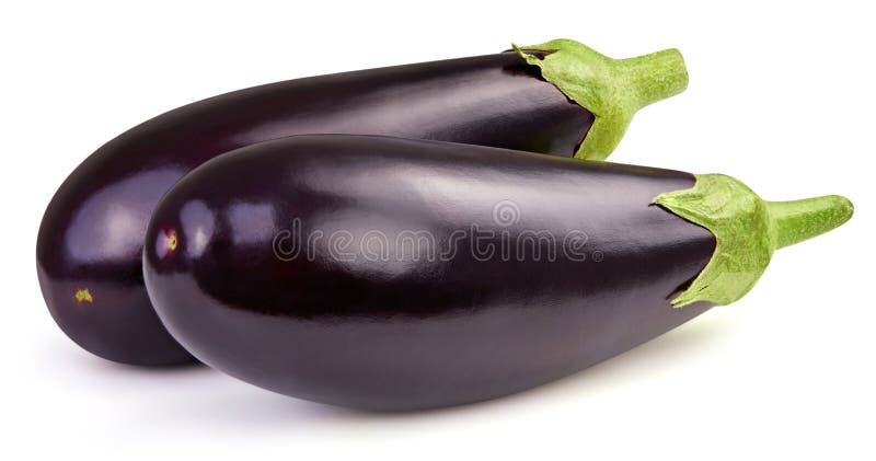 Beringela isolada sobre fundo branco imagens de stock
