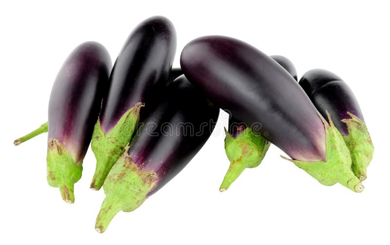 Beringelas cruas frescas do bebê fotografia de stock royalty free