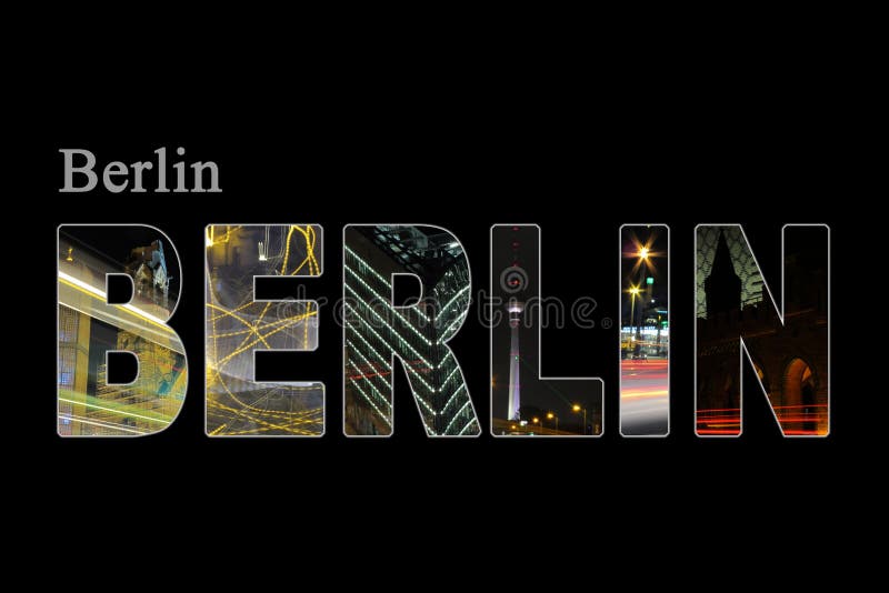 Berlin Buchstaben Mit Besichtigungspunkten Stock Abbildung Illustration von stadt, typographie