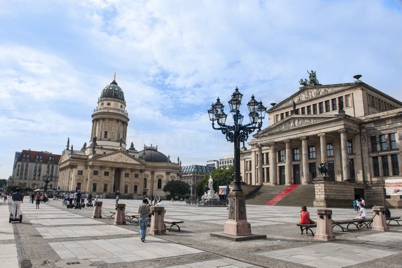 Berlin, Gendarmenmarkt, Square with Music Hall and German Church