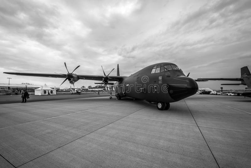 Military transport, aerial refueling Lockheed Martin C-130J Super Hercules.