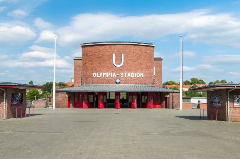 Entrance to Olympia-Stadion subway station in Berlin. royalty free stock photo Entrance to Olympia-Stadion subway station in Berlin. royalty free stock photo