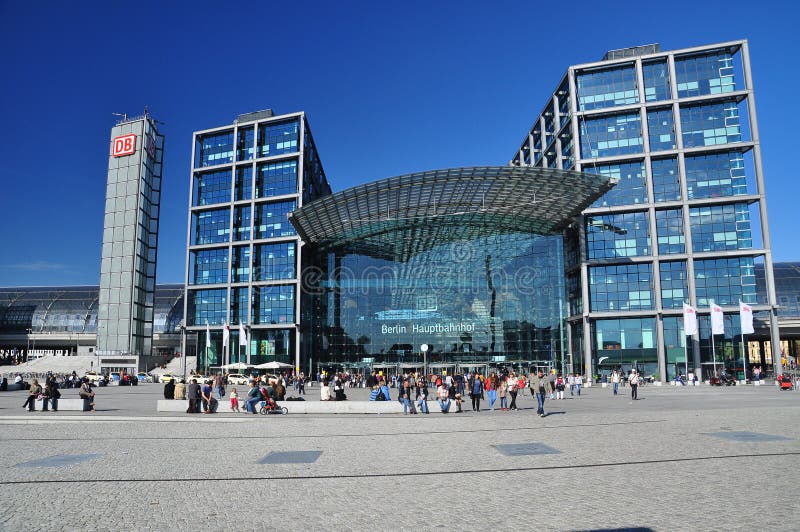 Berlin, Germany. Central railway station (hauptbahnhof) stock photo