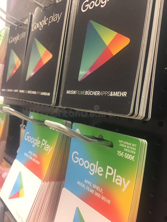 Google play gift cards editorial photo. Image of google - 109765801