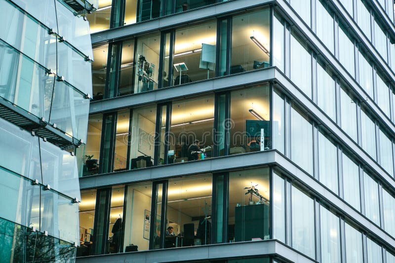 Berlin, Germany 15 February 2018: offices and business center. Office building or skyscraper with workers and. International companies. Financial platform and stock photography Berlin, Germany 15 February 2018: offices and business center. Office building or skyscraper with workers and. International companies. Financial platform and stock photography