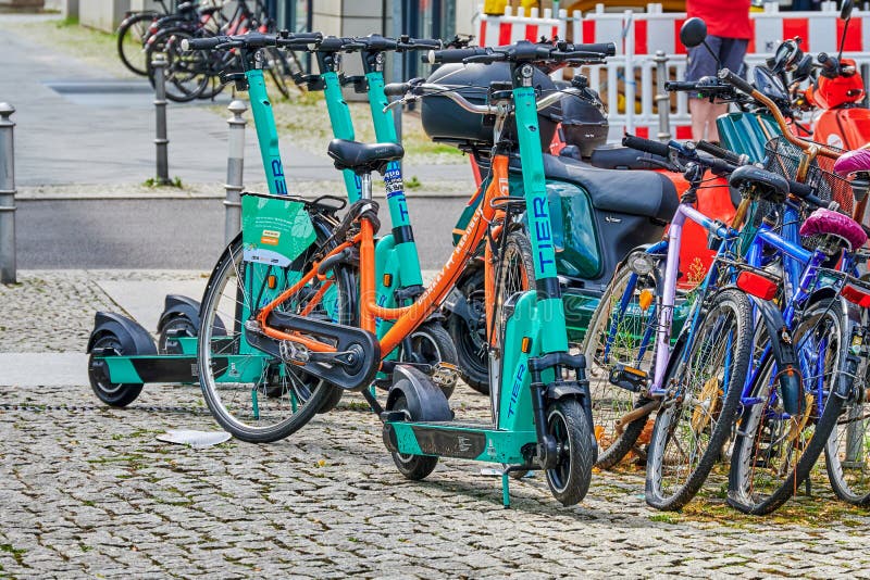 Scooter With Electric Drive For Rent In Berlin Editorial Image Image scooter-with-electric-drive-for-rent-in-berlin-editorial-image-image