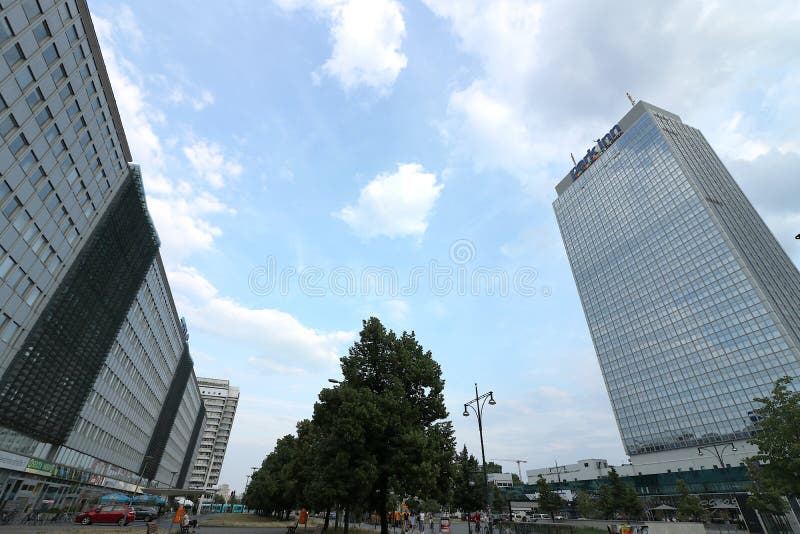 Berlin, Germany, 13 June 2018. East Berlin Palaces near Alexanderplatz royalty free stock photography Berlin, Germany, 13 June 2018. East Berlin Palaces near Alexanderplatz royalty free stock photography