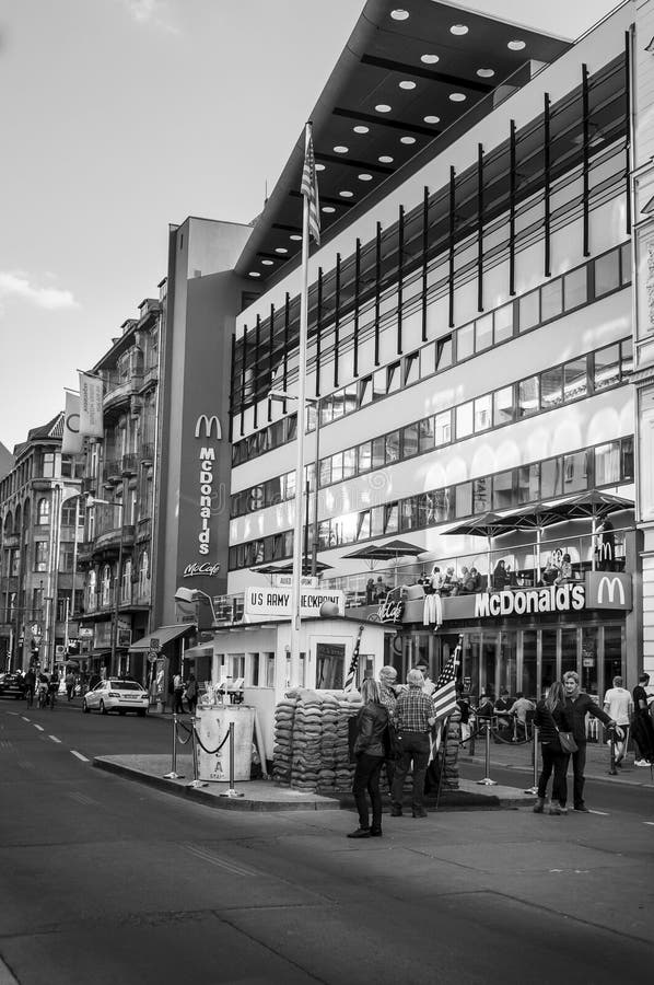 BERLIN, GERMANY, May 10 2016, Checkpoint Charlie stock images BERLIN, GERMANY, May 10 2016, Checkpoint Charlie stock images