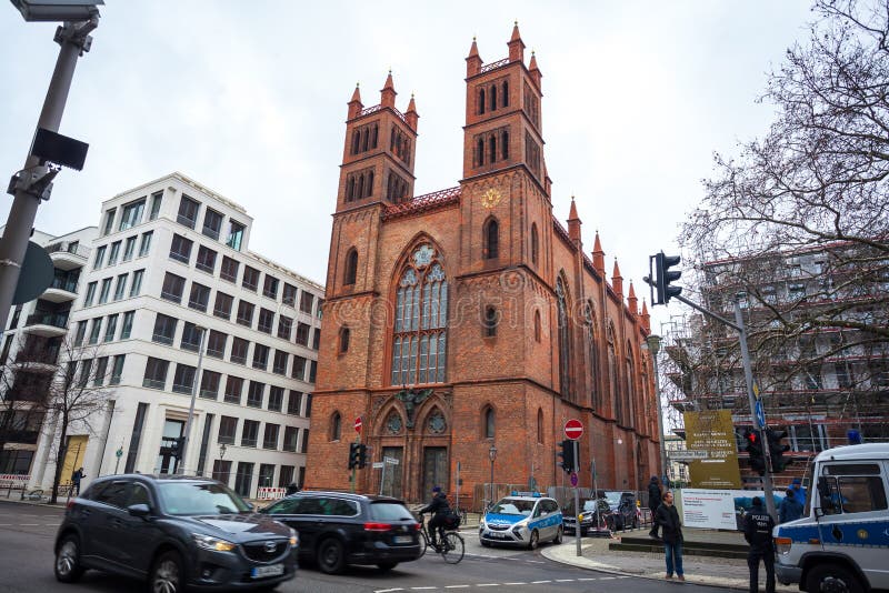 25. 01. 2018 Berlin, Germany - Neo-Gothic Friedrichswerder Church