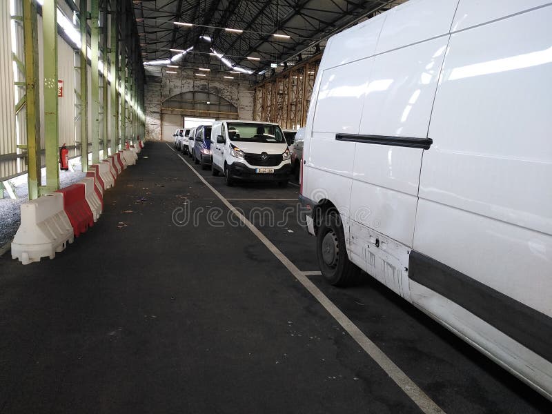 Delivery van warehouse editorial stock image. Image of depository