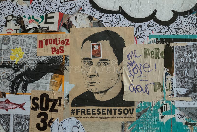 BERLIN GERMANY SEPTEMBER 22 2018 Many Layers of Posters on a Street