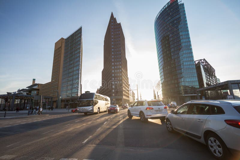 9.10.2016 BERLIN, GERMANY Skyline of the Financial District with Potsdamer Platz in Berlin