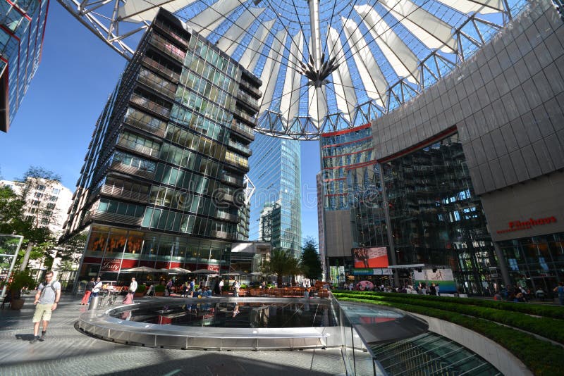 Impressions from the Sony Center at Potsdam square, Potsdamer Platz in Berlin from June 1, 2017, Germany stock photo Impressions from the Sony Center at Potsdam square, Potsdamer Platz in Berlin from June 1, 2017, Germany stock photo