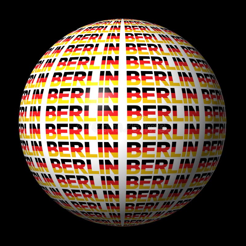 Berlin-Markierungsfahnentextkugel stock abbildung Berlin-Markierungsfahnentextkugel stock abbildung