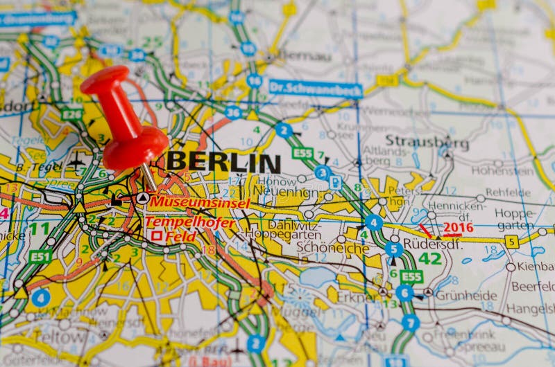 Berlin na mapie fotografia royalty free
