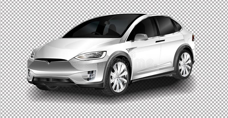 BERLIN - NOVEMBER 09, 2016: Showroom. The full-sized, all-electric, luxury, crossover SUV Tesla Model X. vector