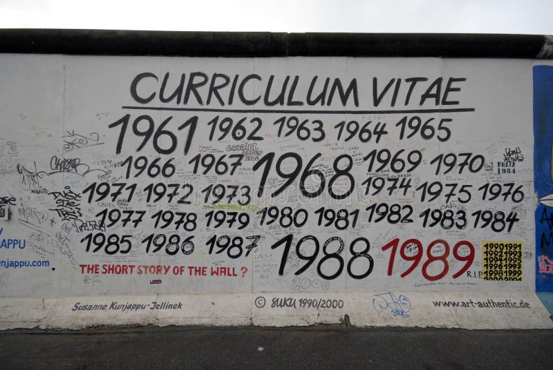 Berlin wall graffiti editorial image. Image of landmark 7652710