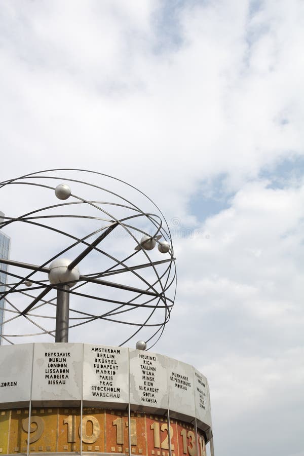 Berlin world time clock editorial image. Image of blue 69667340