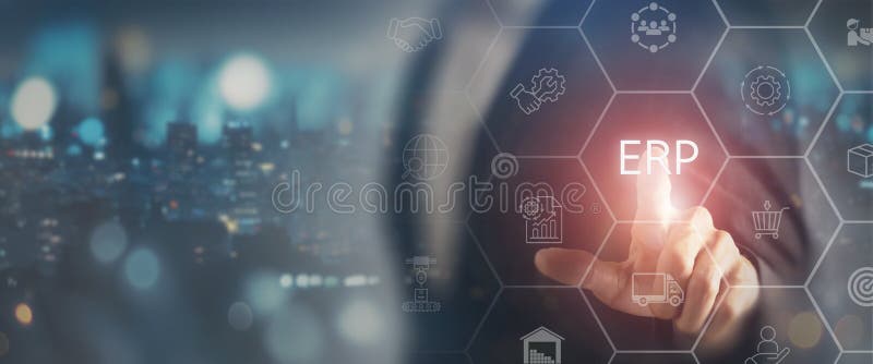 Berliner Systemkonzept. digitale Abbildung zur Darstellung des Enterprise Resource Planning Retp Systems. lizenzfreie stockfotografie