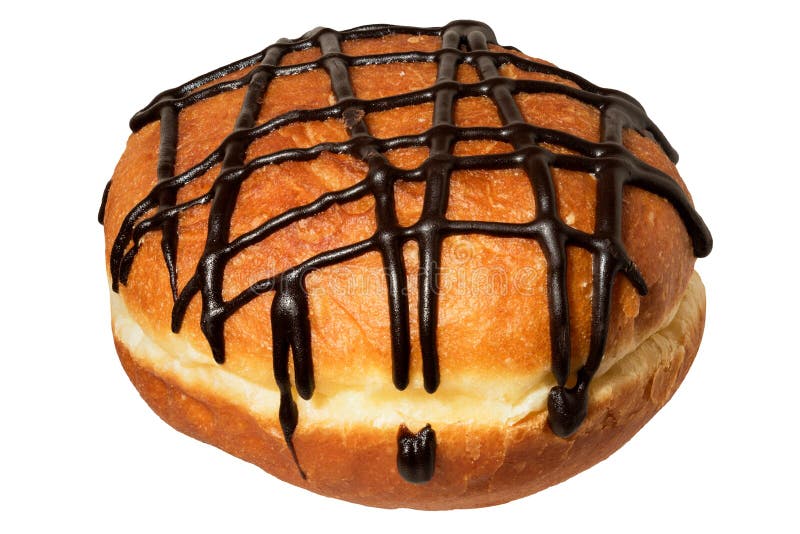 Berlinese Pfannkuchen della ciambella con cioccolato immagini stock Berlinese Pfannkuchen della ciambella con cioccolato immagini stock