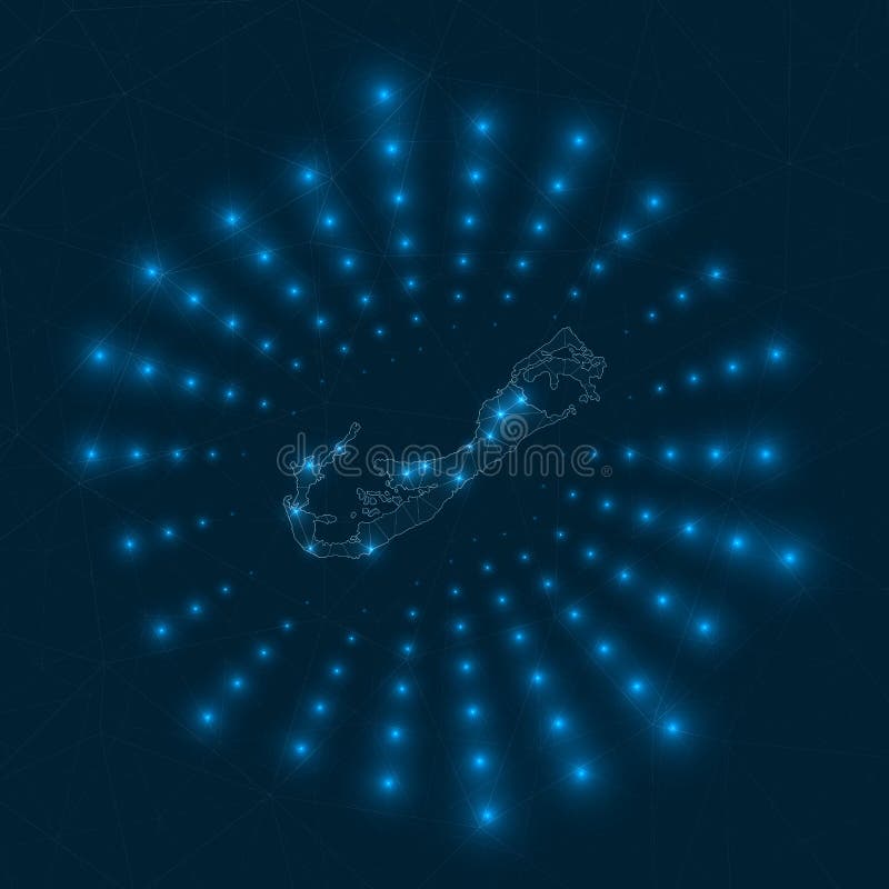 Bermuda digital map. stock vector. Illustration of electronic 186491684