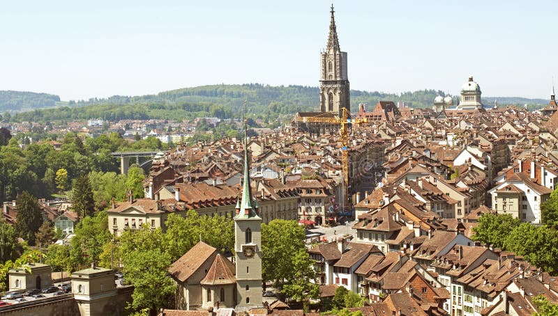 An aerial view of Bern, the Swiss capital. An aerial view of Bern, the Swiss capital