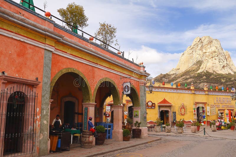 Building with arches, bernal town, mexican state of queretaro. Building with arches, bernal town, mexican state of queretaro.