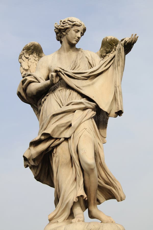 Bernini's statue of angel stock image. Image of marble 30950739