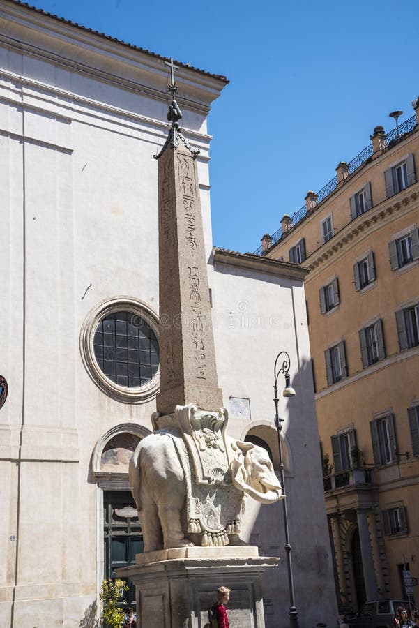 Bernini Statue of an Elephant with an Obelisk on Its Back in Rome Italy ...