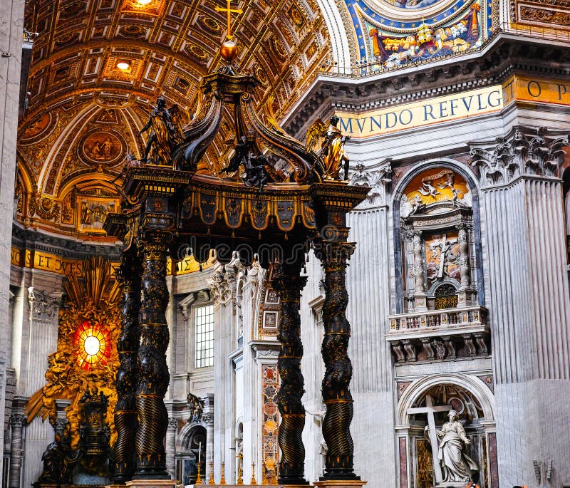 Berninis Baldacchino Im Heiligen Peter Basilica Redaktionelles ...