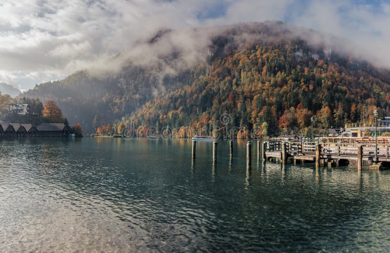 Beroemd meer Konigssee stock afbeeldingen Beroemd meer Konigssee stock afbeeldingen