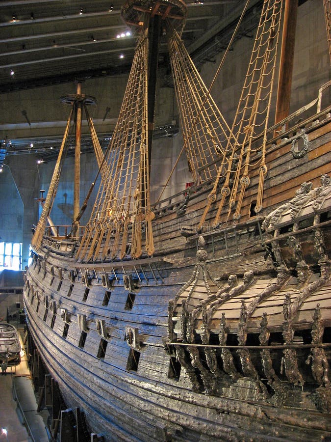 Beroemd oud vasa schip in Stockholm