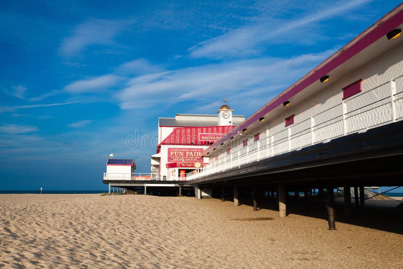 Beroemde Britannia-Pijler in Great Yarmouth, Groot-Brittannië royalty-vrije stock afbeelding Beroemde Britannia-Pijler in Great Yarmouth, Groot-Brittannië royalty-vrije stock afbeelding