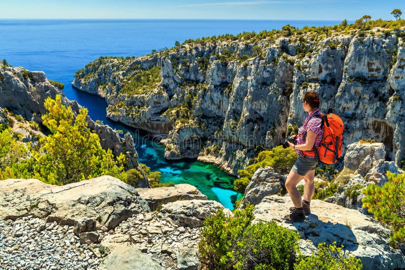 Beroemde Calanques D& x27; Engelse Vau in Cassissen dichtbij Marseille, Frankrijk stock fotografie Beroemde Calanques D& x27; Engelse Vau in Cassissen dichtbij Marseille, Frankrijk stock fotografie