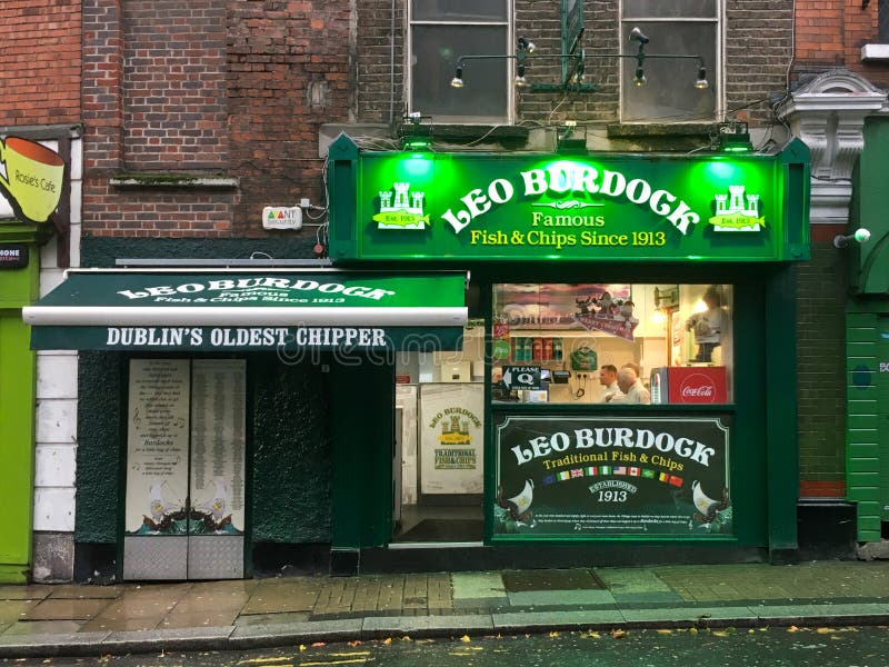 This is a picture of Dublin`s most famous fish and chip shop, Leo Burdocks.

Leo Burdock, Dublin`s Traditional Fish and Chips Since 1913. Over 100 years old , Burdocks has earned a unique place in Dublin`s Rich History. This is a picture of Dublin`s most famous fish and chip shop, Leo Burdocks.

Leo Burdock, Dublin`s Traditional Fish and Chips Since 1913. Over 100 years old , Burdocks has earned a unique place in Dublin`s Rich History