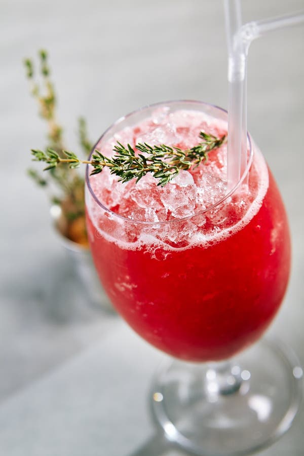 Berries Drink with Fresh Thyme Stock Photo Image of nonalcoholic